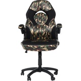 MCW Bürostuhl MCW-K13, Drehstuhl Gamingstuhl, ergonomisch, verstellbare Armlehne, Kunstleder camouflage-schwarz