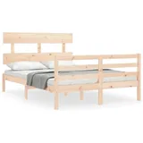 vidaXL Massivholzbett mit Kopfteil 140x200 cm 3195091
