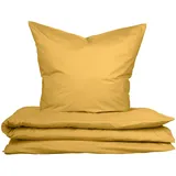 SCHIESSER Uncover by Schiesser Bettwäscheset Soho - Renforcé - 2-teilig - 135 x 200 cm - Senf