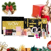 Weihnachts-Beauty-Adventskalender | Countdown-Kalender Make-up-Set | 24-Tage-Make-up-Kalender, Beauty-Countdown-Set mit Lippenstift, Lidschatten