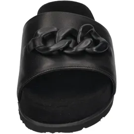 ROHDE Damen Pantolette Nappa Leder trendy Kurzpantolette Kettendetail Siena 6272, Größe:42 EU, Farbe:Schwarz - Schwarz - 42
