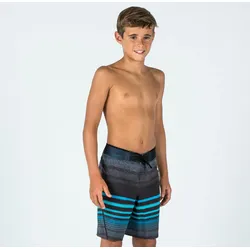 Boardshorts Kinder Jungen 900 gestreift schwarz/blau BLAU 161-172cm 14-15J