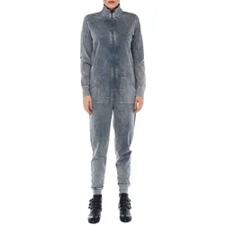 ROCKUPY Damen Jumpsuit gebatikter Overall mit Rücken-Print cooler Einteiler Onesie 393825 Grau/Weiß - S