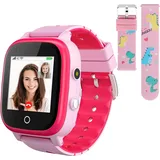 OKYUK 4G Smartwatch Kinder mit GPS und Telefon, Smartwatc für Kinder kann als Geschenk verwendet Werden, geeignet für Kinder im Alter von 3–12 Jah (Rosa)