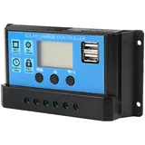 Solarladeregler 12V 24V, 60A Auto Solarladeregler Solarpanel Batterieregler Duales USB-LCD-Display, Solarladeregler PWM-Controller(30A)