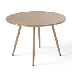 Oviala Business 2er-Set runder Couchtisch aus taupefarbenem Stahl