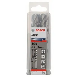 Metallbohrer HSS-G, DIN 338, 7,9 x 75 x 117 mm, 10er-Pack
