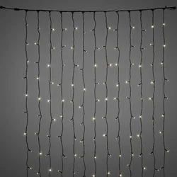 Konstsmide LED System Erweiterung, Lichtervorhang, 208 warm weiße Dioden, Außen (IP44), schwarzes Kabel