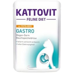 KATTOVIT Feline Diet Nassfutter Katze Gastro Adult Pute & Reis 24x85 g