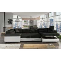 JVmoebel Ecksofa, Wohnlandschaft Sofa Schlafsofa Couch Polster Eckgarnitur Bettfunktion schwarz