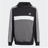 adidas TIBERIO 3-Streifen, COLORBLOCK Kinder Kapuzensweat BLACK/WHITE/GREFIV, 152