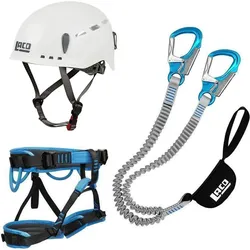 Klettersteig Komplettset LACD Pro Evo 3.0 + LACD Start Gurt + LACD Protector Helm weiß