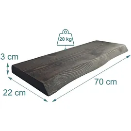 Relaxdays Wandregal 70 x 3 x 22 cm Schwarz