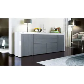 Vladon La Paz 200 x 72 x 35 cm Avola-Anthrazit / Weiß Hochglanz