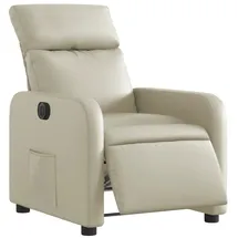 vidaXL Relaxsessel Elektrisch Creme Kunstleder