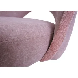 Mendler 6er-Set Esszimmerstuhl HWC-N72, Polster-Küchenstuhl, drehbar Auto-Return, Stoff/Textil (420g/m2) Öko-Tex ~ rosa