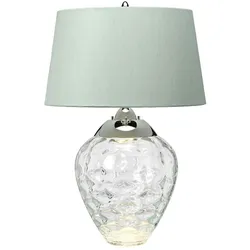 Licht-Erlebnisse Tischleuchte ORLEN Transparent Grau Nickel poliert LE121383