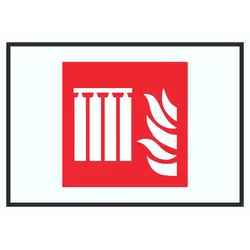 Fest eingebaute Feuerlöschmittel-Batterie Symbol Schild A2 (420x594mm)