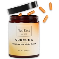 Hochdosierter Curcuma Extrakt mit Piperin - 3 Monate - 90 Kapseln - veganer Kurkuma-Extrakt mit 95% Curcumin, sehr hohe Bioverfügbarkeit