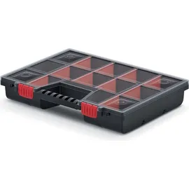 Prosperplast Kistenberg Nor 40 Werkzeugkasten mit 10 Fächern schwarz 390 x 290 x 65mm