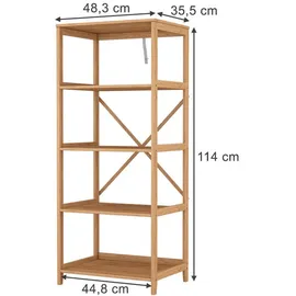 Vicco Bücherregal Novaro 48,3 x 114 x 35,5 cm Braun