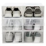 Schuhaufbewahrung 24er Set - Stapelbare transparente Schuhboxen Sneakerboxen - Kunststoff - Platzsparend - Staubdicht - Klar