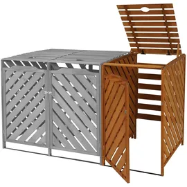 Mendler Mülltonnenverkleidung HWC-J44 120 x 68 x 98 cm braun