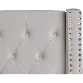 Beliani Polsterbett Hellgrau Textil, 180x200 cm