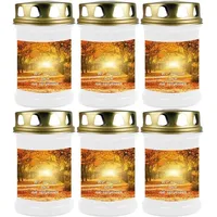 HS Candle Grabkerze GK-04210 (6-tlg), Grabkerze Brenndauer 48 Stunden mit Motiven