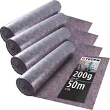TECPO 4x Malervlies Abdeckvlies 50x1m rutsch- und wasserfest 200g/m2