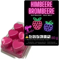 WonderWax Duftwachs WonderWax® Neon Duftwachs 6 Herzen (Himbeere & Brombeere), Duftrichtung: Himbeeren & Brombeeren