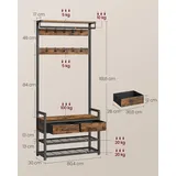 VASAGLE Garderobenständer Trennbares Design, Garderobenständer mit Schuhbank,