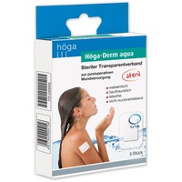 Höga Derm aqua steriler Transparentverband mit Wundauflage, 5 x 7cm, 5 Stück