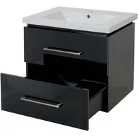 Mendler Premium Waschbecken + Unterschrank HWC-D16, Waschbecken Waschtisch, hochglanz