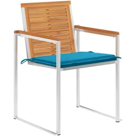 vidaXL Gartenstuhl 8 St. mit Kissen 8 x 8 x 8 cm blau