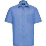 Russell Collection Klassisches Baumwollmischgewebe Popeline Hemd – Kurzarm, corporate blue, 4XL