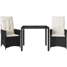 vidaXL Bistroset 3-tlg. Schwarz