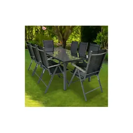 Möbel Kraft Gartenmöbel Set 9-tlg. Schwarz