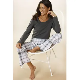 Arizona Damen Pyjama dunkelgrau-weiß Gr.36/38