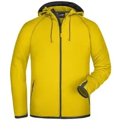 Herren Raglan Fleecejacke JN571, gelb/carbon, Größe M - gelb - M