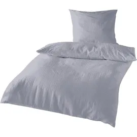 Traumschlaf Uni Seersucker silber 200 x 200 cm + 2 x 80 x 80 cm