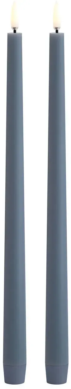 Uyuni LED Tafelkerze 32cm slim hazy blue 2 Stück