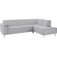 Home Affaire Ecksofa HOME AFFAIRE "Janek Scandic Design, elegant und zeitlos, L-Form", grau (hellgrau), B:263cm H:81cm T:191cm, Struktur fein ( 100% Polyester);Struktur weich (92% Polyester, 8% Nylon);Struktur fein ( 100% Polyester), Sofas, Ecksofa, mit Federkern und