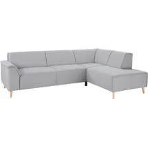 Home Affaire Ecksofa HOME AFFAIRE "Janek Scandic Design, elegant und zeitlos, L-Form", grau (hellgrau), B:263cm H:81cm T:191cm, Struktur fein ( 100% Polyester);Struktur weich (92% Polyester, 8% Nylon);Struktur fein ( 100% Polyester), Sofas, Ecksofa, mit Federkern und