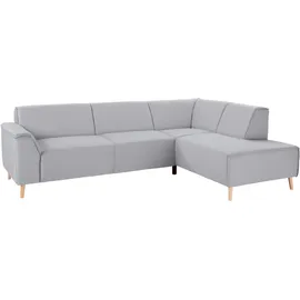 Home Affaire Ecksofa HOME AFFAIRE "Janek Scandic Design, elegant und zeitlos, L-Form", grau (hellgrau), B:263cm H:81cm T:191cm, Struktur fein ( 100% Polyester);Struktur weich (92% Polyester, 8% Nylon);Struktur fein ( 100% Polyester), Sofas, Ecksofa, mit Federkern und
