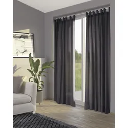 Primera Vorhang »Stone-Washed«, (1 St.), einzigartige Waschung mit praktischen Stoffschlaufen zum Aufhängen Primera anthrazit 250 cm