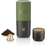 WACACO Kaffeemaschine Elektrisch & Tragbar, Mit 4 Kaffeesorten & Schnellem Aufheizen, 9000mAh Akku Bis zu 5 Tassen, 20 Bar Tragbarer Espressokocher Für Gemahlenen Kaffee & NS Kapsel (Olivgrün)