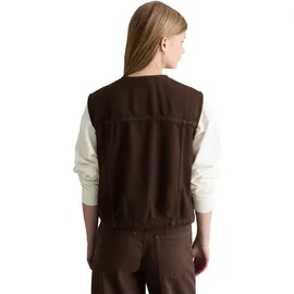 Marc O'Polo relaxed fit, Weste aus Baumwoll-Lyocell-Mix, Dunkelbraun, XL