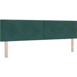 vidaXL LED Boxspringbett mit Matratze Dunkelgrün 180 x 200 cm Samt