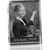 VIP-LASER 2D Gravur Glas Kristall Flachglas selbststehend Hochformat mit dem Foto Deiner Freundin. Dein Wunschfoto für die Ewigkeit Mitten in Glas! Groesse XXL = 140x105x35mm